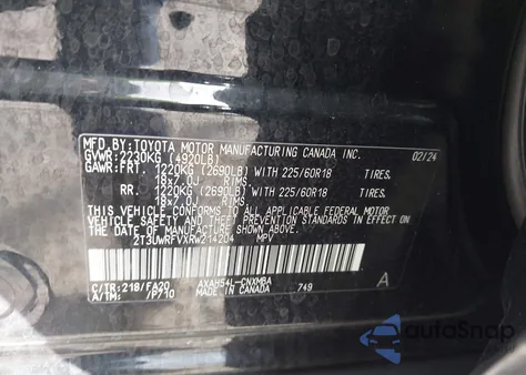 2024 Toyota Rav4 Hybrid Woodland Edition from USA, damaged, VIN 2T3UWRFVXRW214204